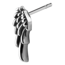 Load image into Gallery viewer, surgical steel ear studs with angel wing design 
