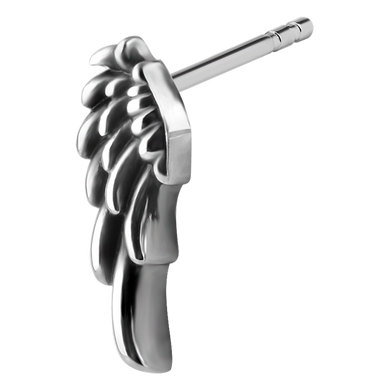surgical steel ear studs with angel wing design 
