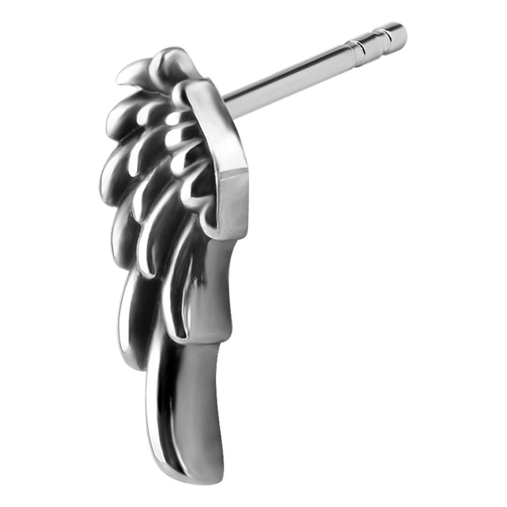 surgical steel ear studs with angel wing design 