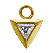 Load image into Gallery viewer, Triangle Charm set with Cubic Zirconia
