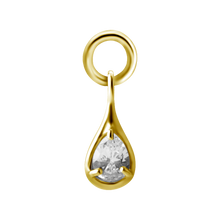 Load image into Gallery viewer, Teardrop Charm set with Cubic Zirconia
