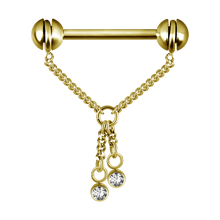 Load image into Gallery viewer, Nipple Bar with Premium Crystal Chain
