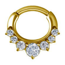 Load image into Gallery viewer, Lotus Curved Cubic Zirconia Clicker
