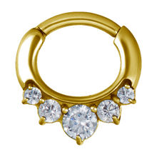 Load image into Gallery viewer, Lotus Curved Cubic Zirconia Clicker
