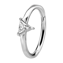 Load image into Gallery viewer, Triangle Zirconia Hinged Ring
