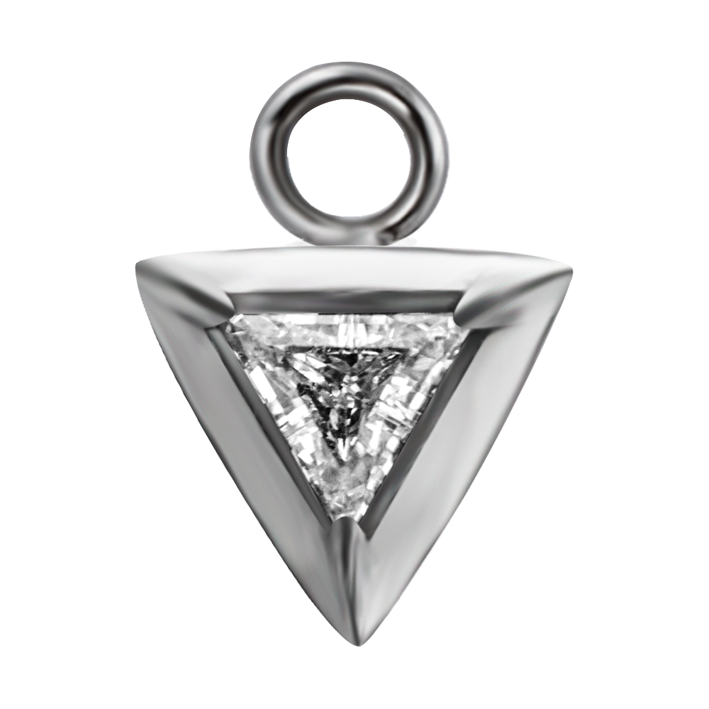 Triangle Charm set with Cubic Zirconia