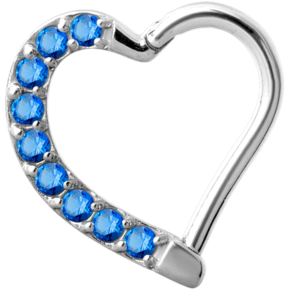 Jewelled Hinged Daith Heart - Right