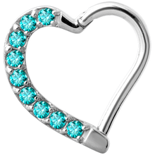 Load image into Gallery viewer, Jewelled Hinged Daith Heart - Right
