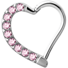 Load image into Gallery viewer, Jewelled Hinged Daith Heart - Right
