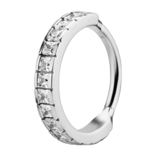 Load image into Gallery viewer, Square Cubic Zirconia Hinged Ring
