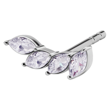 Load image into Gallery viewer, Ear Climber Studs set with Marquise Cubic Zirconia
