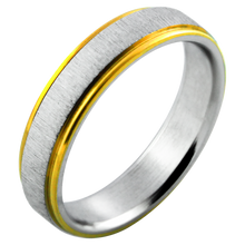 Load image into Gallery viewer, Gold Trim Brushed Steel Band
