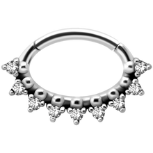 Load image into Gallery viewer, Oval Jewelled Granulated Tribal Hinged Clicker
