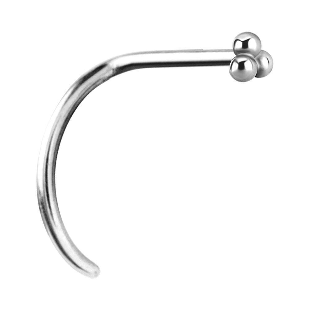 Tri-Ball Curved Nose Stud