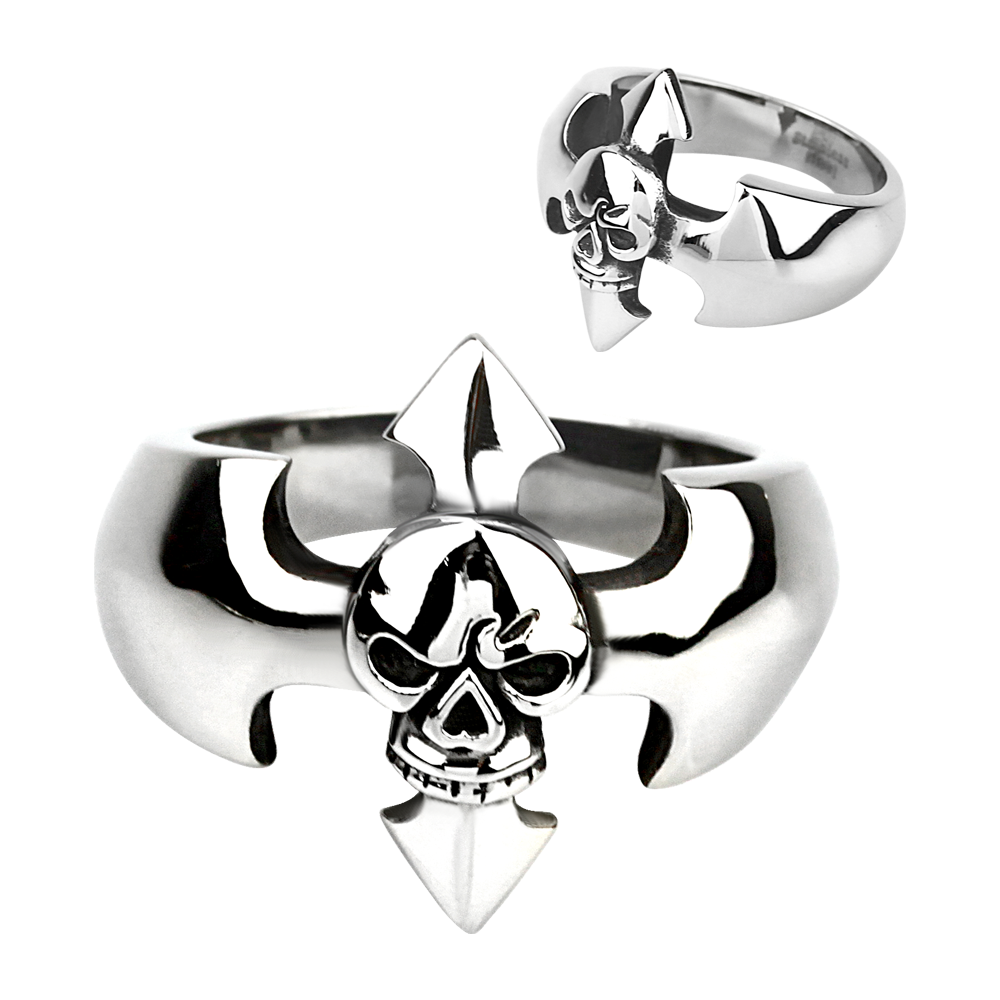 Iron Cross Skull Ring