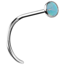 Load image into Gallery viewer, Bezel Set Opal Curved Nose Stud
